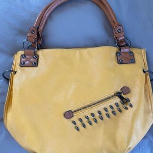 Mustard leather purse